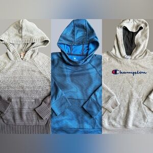Boy Hoodies Bundle: Set of 3 Cat & Jack, Champion, All In Motion Size S (6-7)